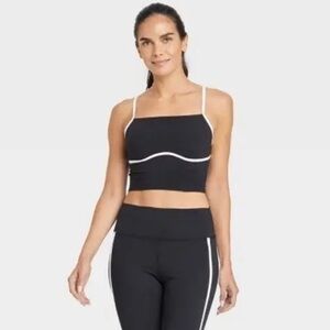JoyLab Piped Cropped Support Tank Top